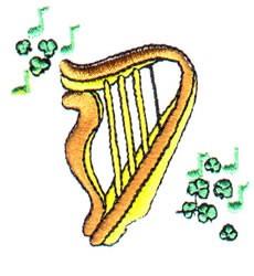 beginner-friendly harp machine embroidery pattern - Harp for patchwork quilt blocks