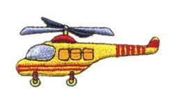 beginner-friendly helicopter machine embroidery pattern - Helicopter for reusable tote bags