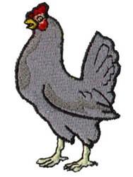 beginner-friendly bird machine embroidery pattern - Hen perfect for kitchen aprons