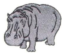 Hippo - 4x4 hippo beginner-friendly machine embroidery design for cute baby onesies