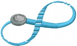 Infinity symbol with smooth blue line and grey circular detail, modern playful design for various decor items.