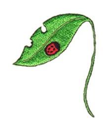 quick stitch leaf machine embroidery pattern - Ladybug on Leaf for Garden Accessories