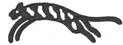 Minimalistic leaping cat outlined in black, showcasing sleek lines and agility. Ideal for modern decor.