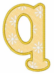 Lowercase q - 4x4 lowercase quick stitch embroidery design for Playful Decorations
