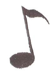 quick stitch note machine embroidery pattern - Musical Note for Instrument Bags