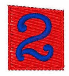 Number 2 in playful blue font, bold against a vibrant red background with dynamic curves.