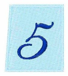 Number five in dark blue on a soft light blue background, featuring a simple and clean design style.