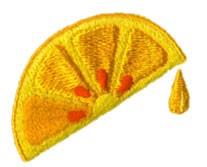 beginner-friendly slice machine embroidery pattern - Orange Slice for kitchen aprons