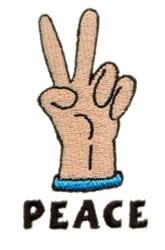 Peace - 4x4 peace sign beginner-friendly embroidery design for kitchen tea towels