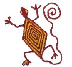 lizard beginner-friendly machine embroidery - Petroglyph Lizard for decorative pillow covers