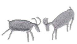 Petroglyph Rams - 4x4 ram beginner-friendly embroidery design for decorative pillow covers