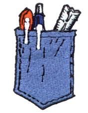 beginner-friendly tool machine embroidery pattern - Pocket Tools for Student Supplies
