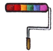 RAINBOW PAINT ROLLER - 4x4 roller quick stitch embroidery design for Wall Art