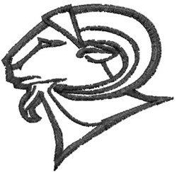 Stylized ram head in minimalist line art style, featuring bold black lines, smooth horns, and distinct facial outline.