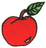 Red Apple - 4x4 leaf beginner-friendly machine embroidery design for kitchen tea towels