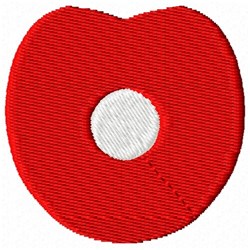 Vibrant red apple shape with a fun white center in a simple, playful style. Ideal for kitchen towels.