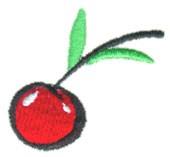 leaf quick stitch machine digital embroidery - Red Cherry perfect for kitchen aprons