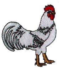 beginner-friendly bird machine embroidery pattern - Rooster perfect for kitchen aprons