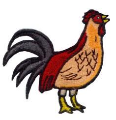 beginner-friendly bird machine embroidery pattern - Rooster perfect for kitchen aprons