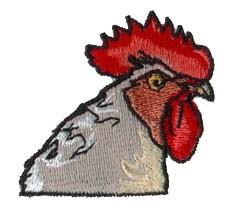 Rooster Face - 4x4 bird beginner-friendly embroidery design for kitchen tea towels