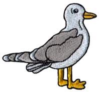 beginner-friendly bird machine embroidery pattern - Seagull for decorative pillow covers