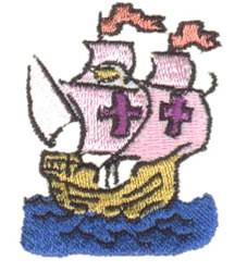 Ship - 4x4 ship beginner-friendly embroidery design for decorative pillow covers