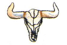 Steer Skull - 4x4 skull quick stitch machine embroidery design perfect for T-shirts