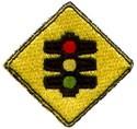 ahead beginner-friendly machine embroidery - Stoplight Ahead for patchwork quilt blocks