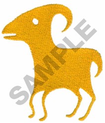 Stylized goat in vibrant yellow features curved horns and slender legs, perfect for playful children's decorations.