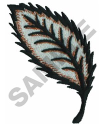 Stylized leaf in green, black, and brown with intricate detailing and pronounced outline, perfect for modern decor.