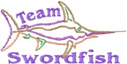Team Swordfish - 5x7 swordfish beginner-friendly embroidery design for Team Jerseys