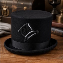 Top hat - 4x4 hat quick stitch machine embroidery design for Costume Accessories