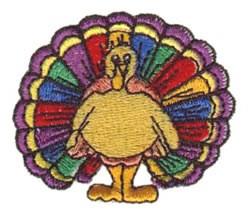 beginner-friendly autumn bird machine embroidery pattern - Turkey for festive table runners