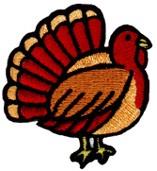 bird beginner-friendly machine embroidery - Turkey perfect for Thanksgiving Apparel
