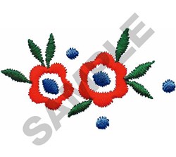 leaf quick stitch machine embroidery - TWO FLOWERS perfect for decorative pillow covers