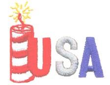 USA Firecracker - 4x4 firecracker beginner-friendly embroidery design for patchwork quilt blocks