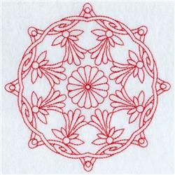 beginner-friendly pattern redwork machine embroidery pattern - Redwork Circle Pattern for kitchen aprons