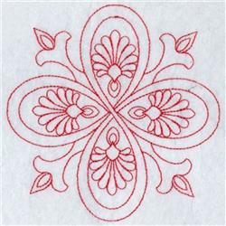 Redwork Pattern - 4x4 pattern redwork embroidery design for patchwork quilt blocks