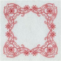 beginner-friendly leaf redwork machine embroidery pattern - Redwork Rectangle for decorative pillow covers
