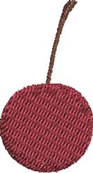 Vibrant red cherry with a textured brown stem, playful and simple design perfect for spring.
