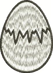 Modern Easter egg with zigzag pattern in neutral gray, showcasing minimalist style perfect for festive décor.