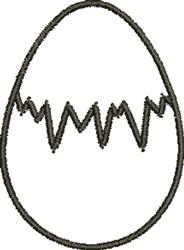 Simple line art egg design with a zigzag crack, evoking a hatching effect for Easter celebrations.
