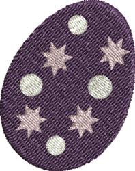 Playful egg in purple with white dots and pink stars, perfect for festive Easter decorations.