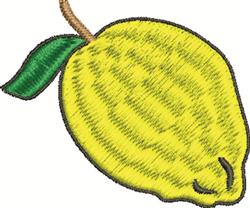 Colorful lemon with textured detailing and a green leaf, perfect for cheerful kitchen decor.