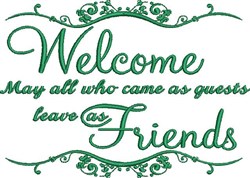 Welcome Friends Embroidery Design | EmbroideryDesigns.com