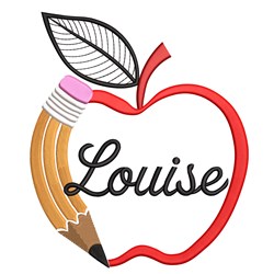 Apple Monogram - 4x4 monogram beginner-friendly embroidery design for decorative pillow covers