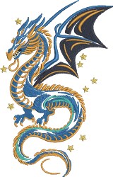 Celestial Dragon - 5x7 monster detailed machine embroidery design for Bed Linens