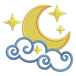 Celestial Scene - 4x4 star beginner-friendly embroidery design for reusable tote bags