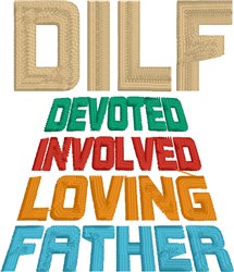 detailed dad machine embroidery pattern - Devoted Dad for decorative pillow covers