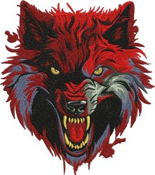 puppy dog detailed machine embroidery - Fierce Wolf perfect for Outdoor Accessories